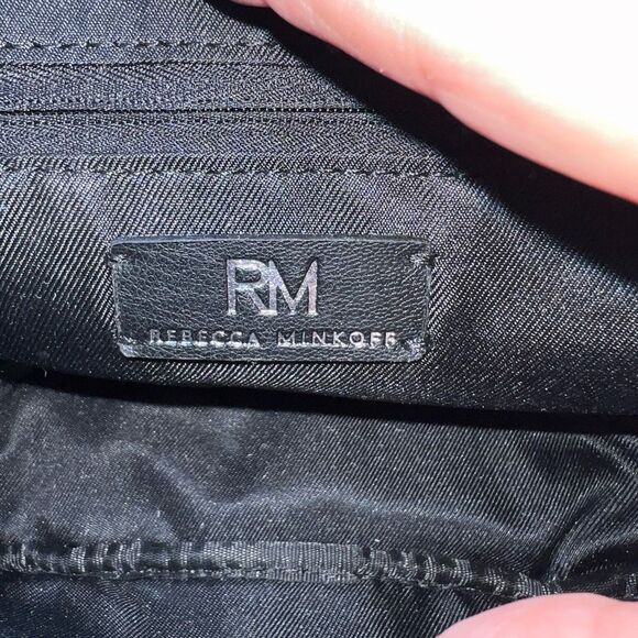 Rebecca Minkoff Diamond Quilt Top Zip Studded Vegan Leather Crossbody Bag - Picture 8 of 9